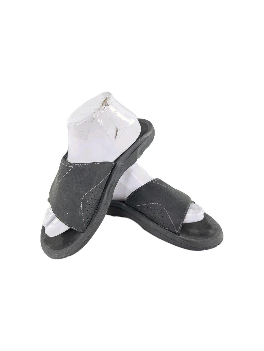 OluKai Men's Nalu Slide sandals US 9 Black Adjustable Strap Comfort Slip-On Shoe
